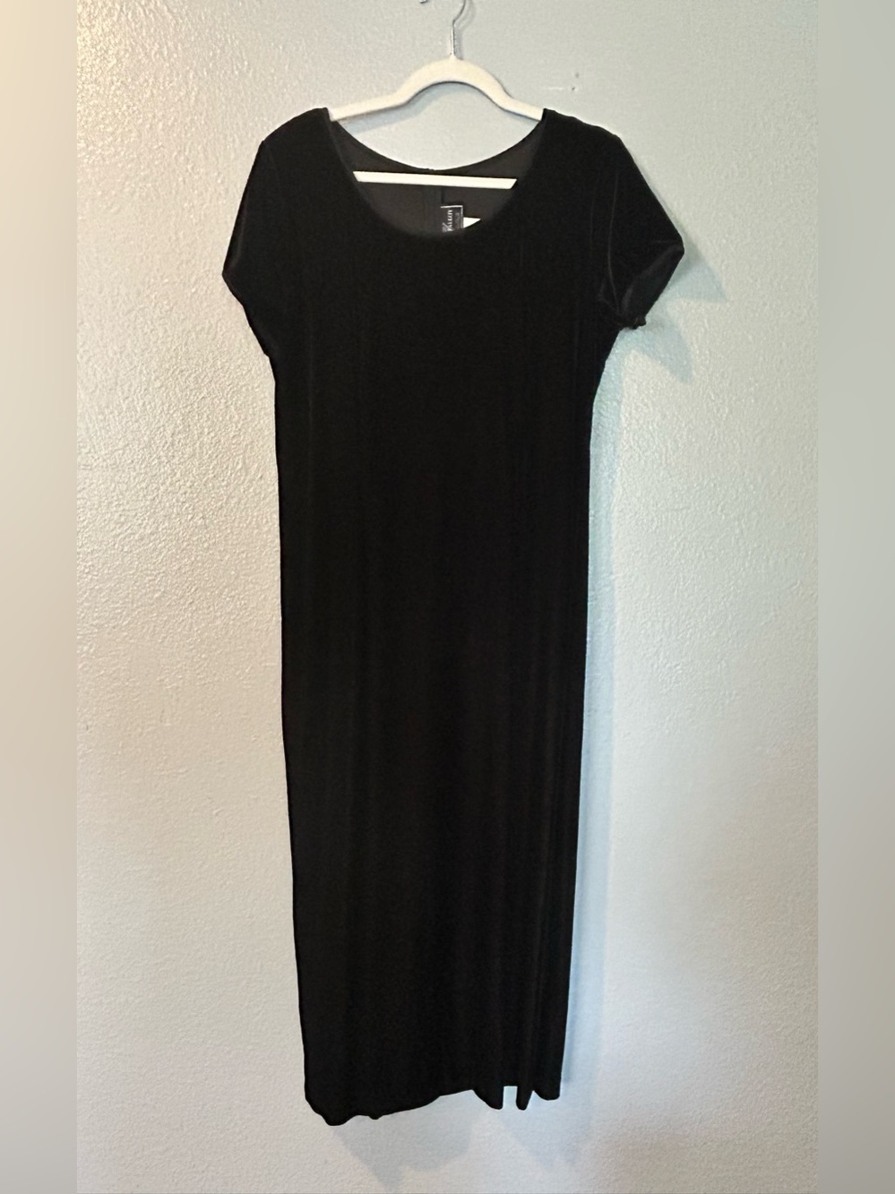 Vintage Molly Malloy 90s Black Velvet Maxi Gown Dress Size 14